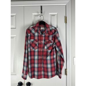 Wrangler Mens Plaid Button Up Size M